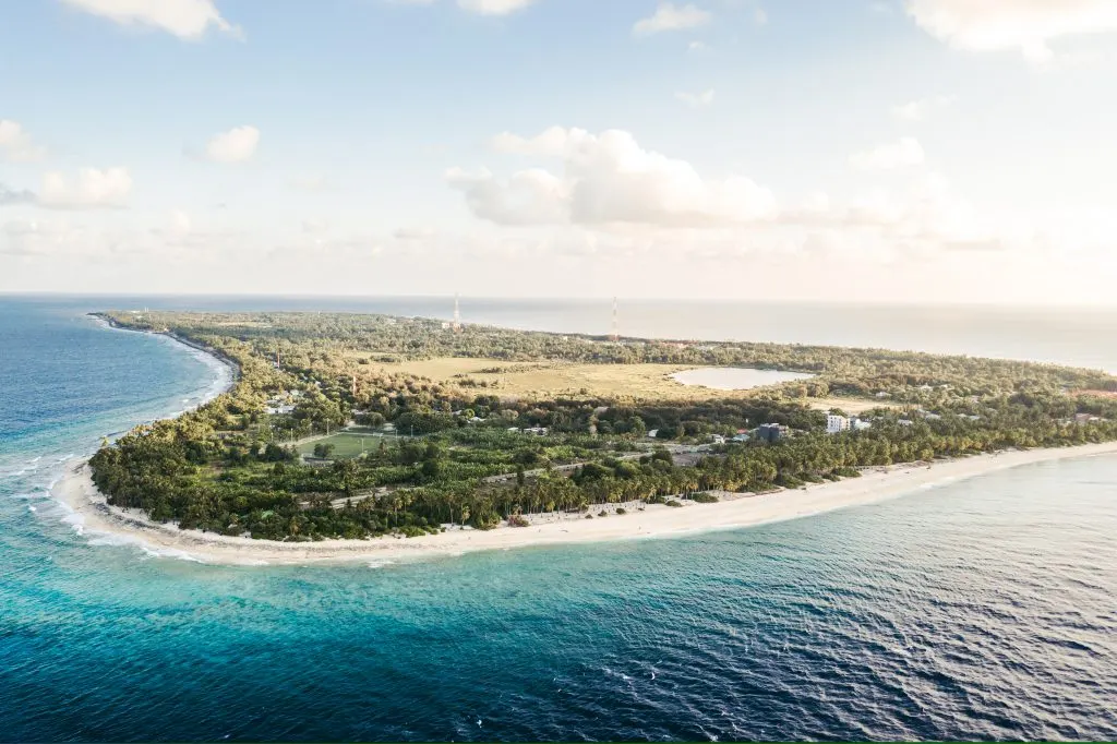 L'île de Fuvahmulah vue du ciel